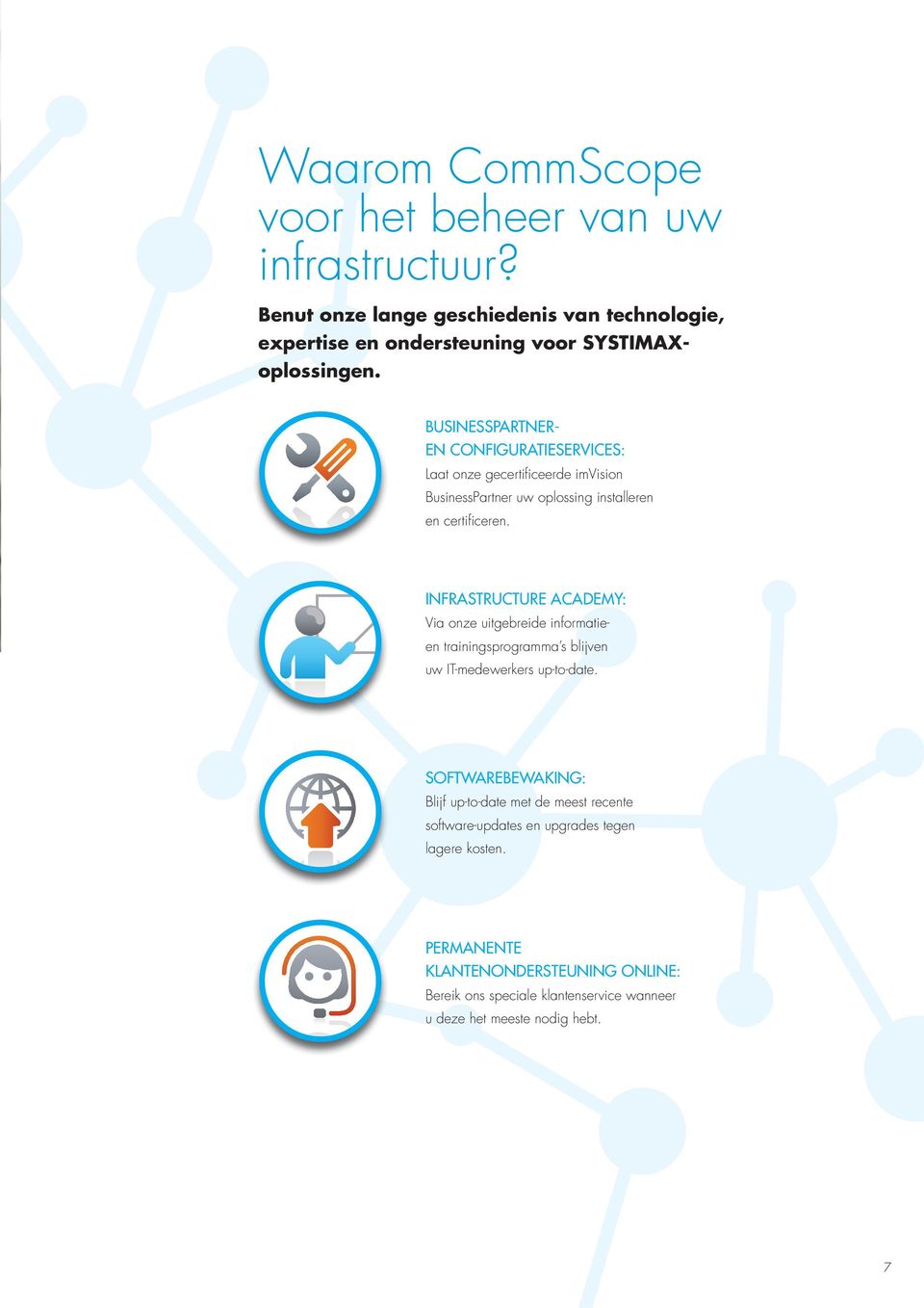 INFRASTRUCTURE ACADEMY: Via onze uitgebreide informatieen trainingsprogramma s blijven uw IT-medewerkers up-to-date.