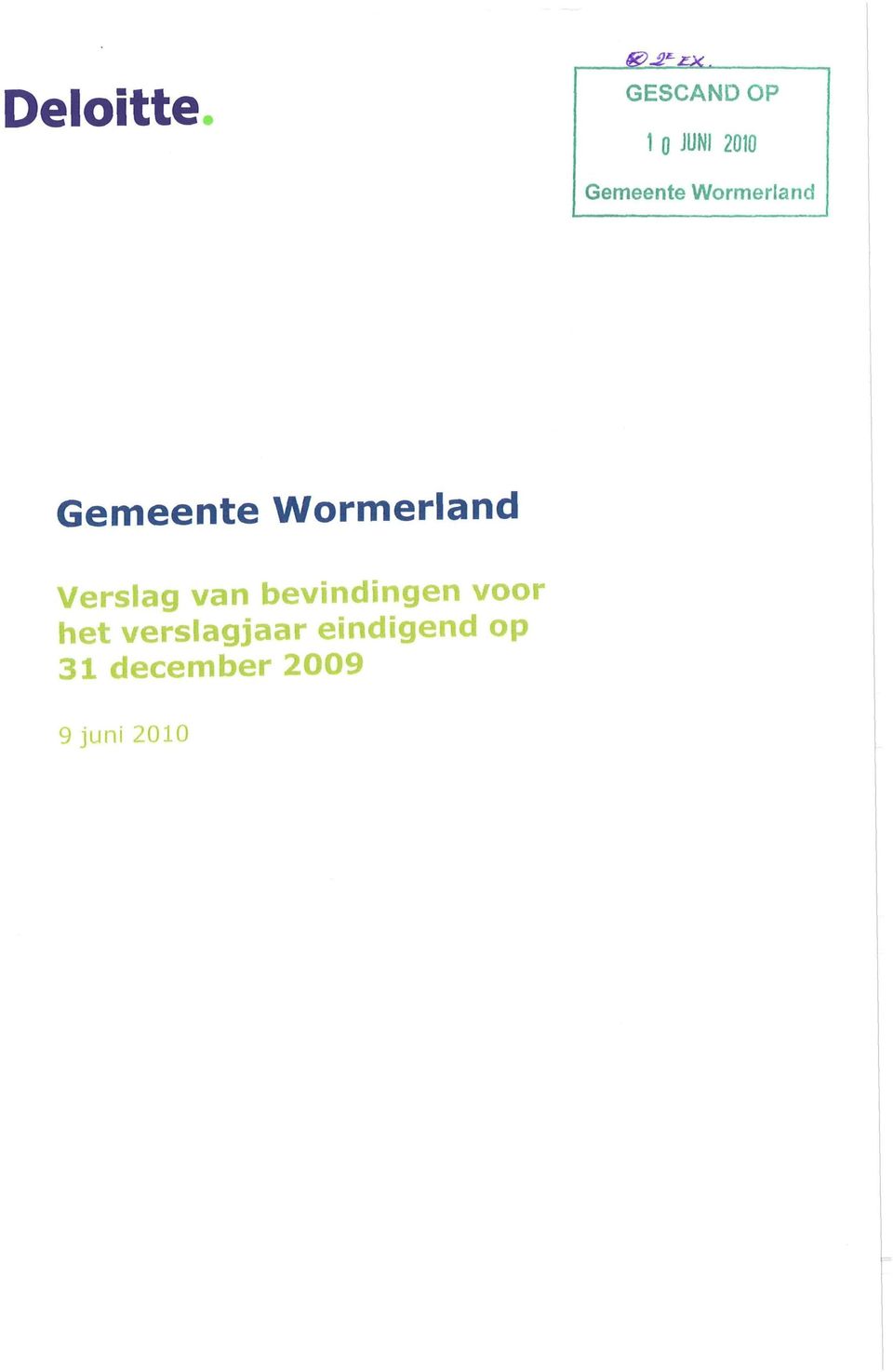 Wormerland Gemeente Wormerland Verslag