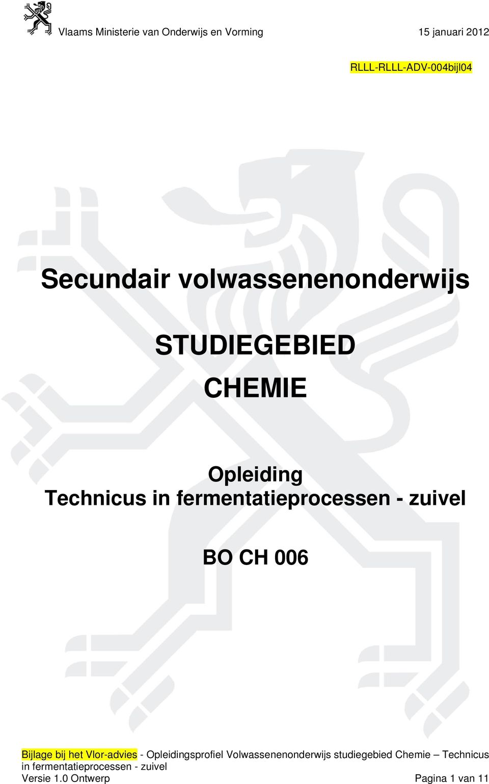 CHEMIE Opleiding Technicus BO CH