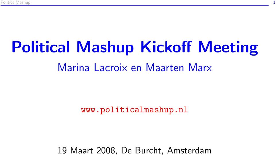 Maarten Marx www.politicalmashup.