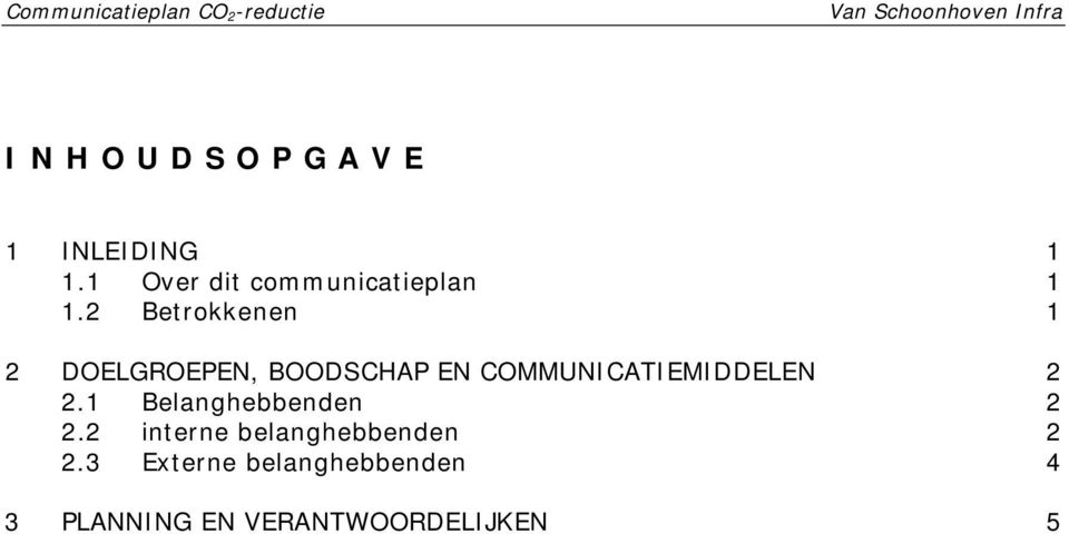 COMMUNICATIEMIDDELEN 2.1 Belanghebbenden 2.