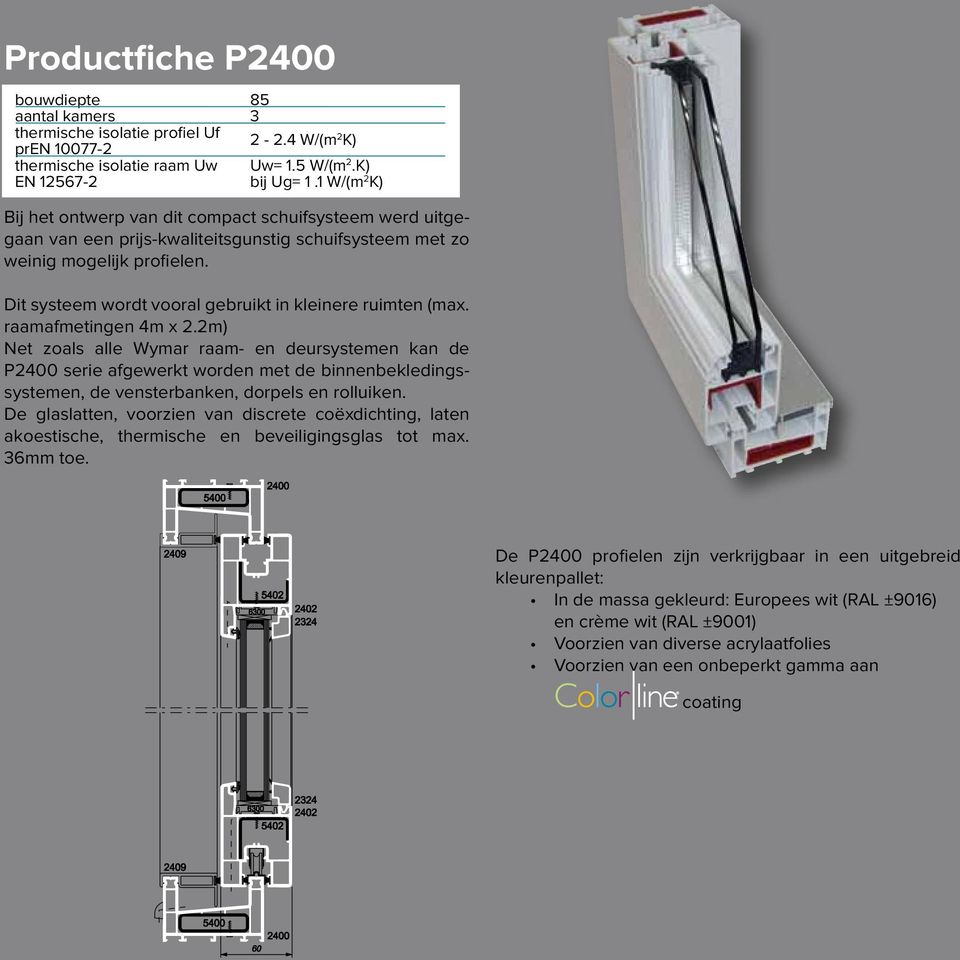 Dit systeem wordt vooral gebruikt in kleinere ruimten (max. raamafmetingen 4m x 2.