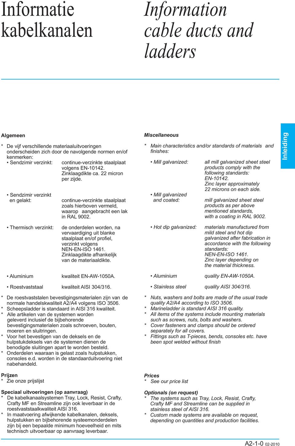 continue-verzinkte staalplaat zoals hierboven vermeld, waarop aangebracht een lak in RAL 9002.