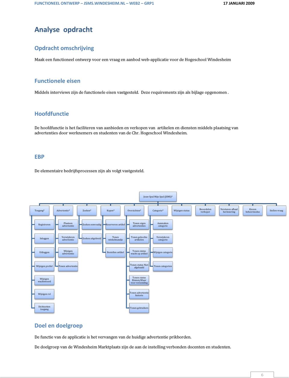 interviews zijn de functionele eisen vastgesteld. Deze requirements zijn als bijlage opgenomen.