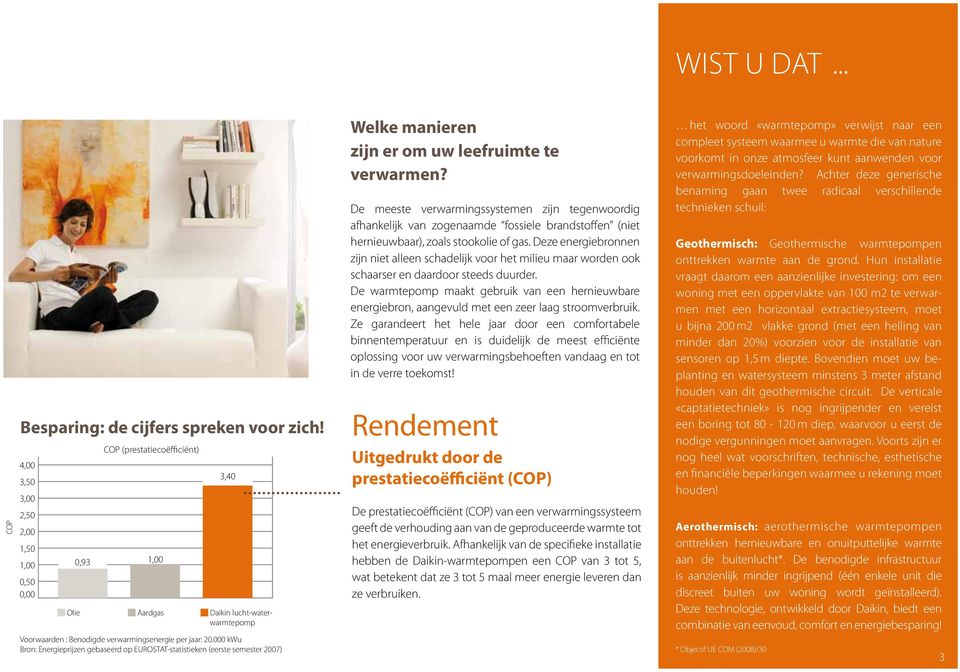 000 kwu Bron: Energieprijzen gebaseerd op EUROSTAT-statistieken (eerste semester 2007) Welke manieren zijn er om uw leefruimte te verwarmen?