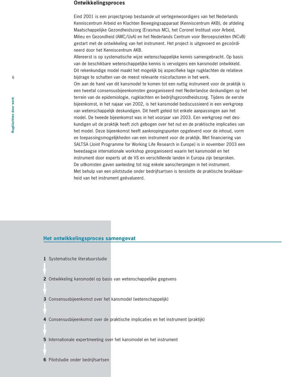 het instrument. Het project is uitgevoerd en gecoördineerd door het Kenniscentrum AKB. Allereerst is op systematische wijze wetenschappelijke kennis samengebracht.