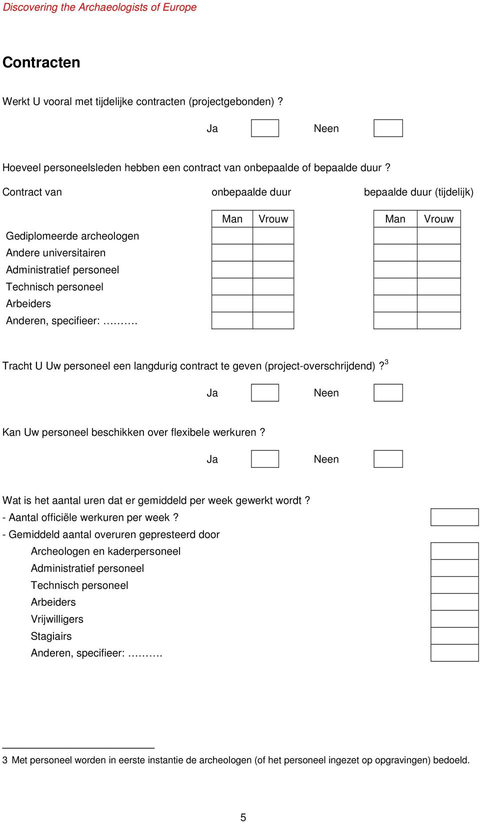 (project-overschrijdend)? 3 Kan Uw personeel beschikken over flexibele werkuren? Wat is het aantal uren dat er gemiddeld per week gewerkt wordt?