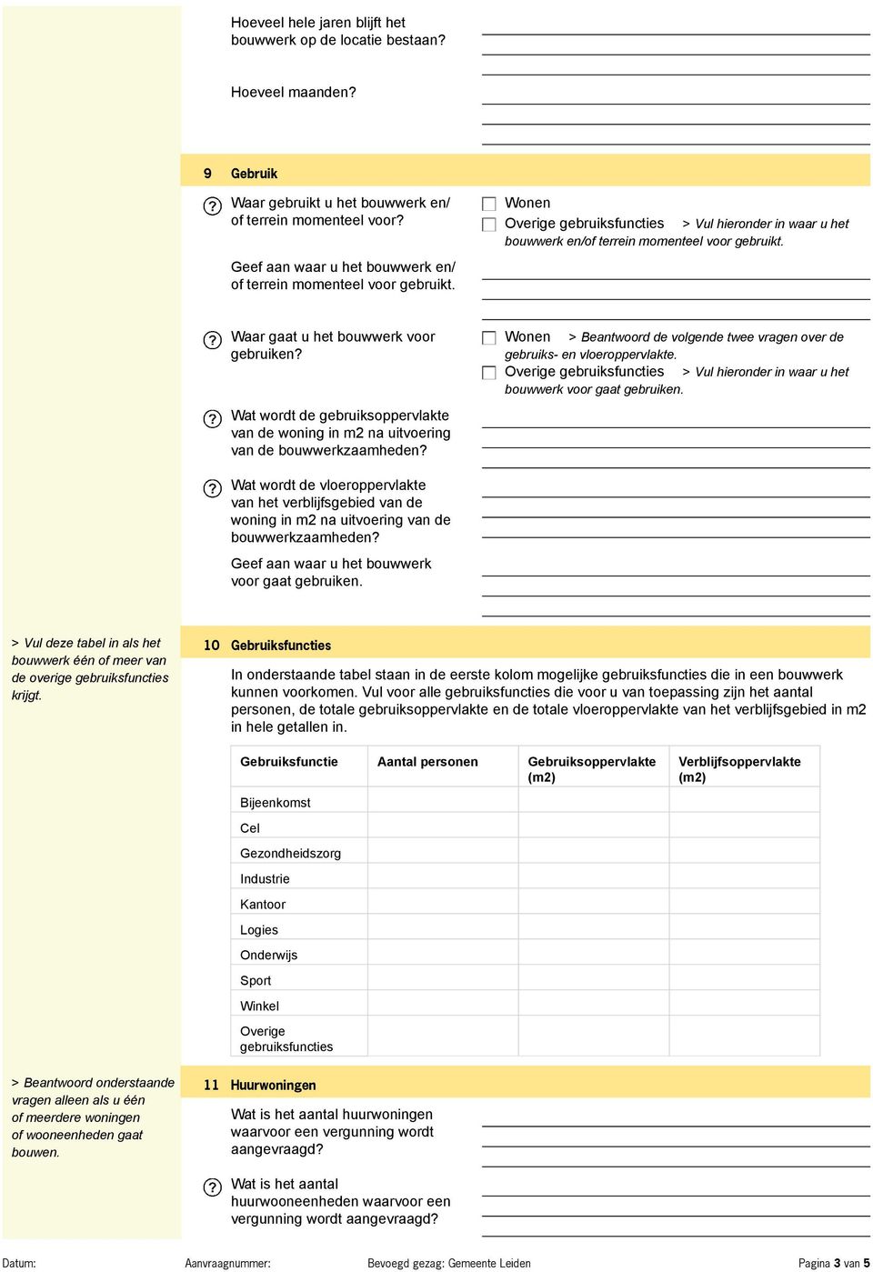 Waar gaat u het bouwwerk voor gebruiken? Wat wordt de gebruiksoppervlakte van de woning in m2 na uitvoering van de bouwwerkzaamheden?