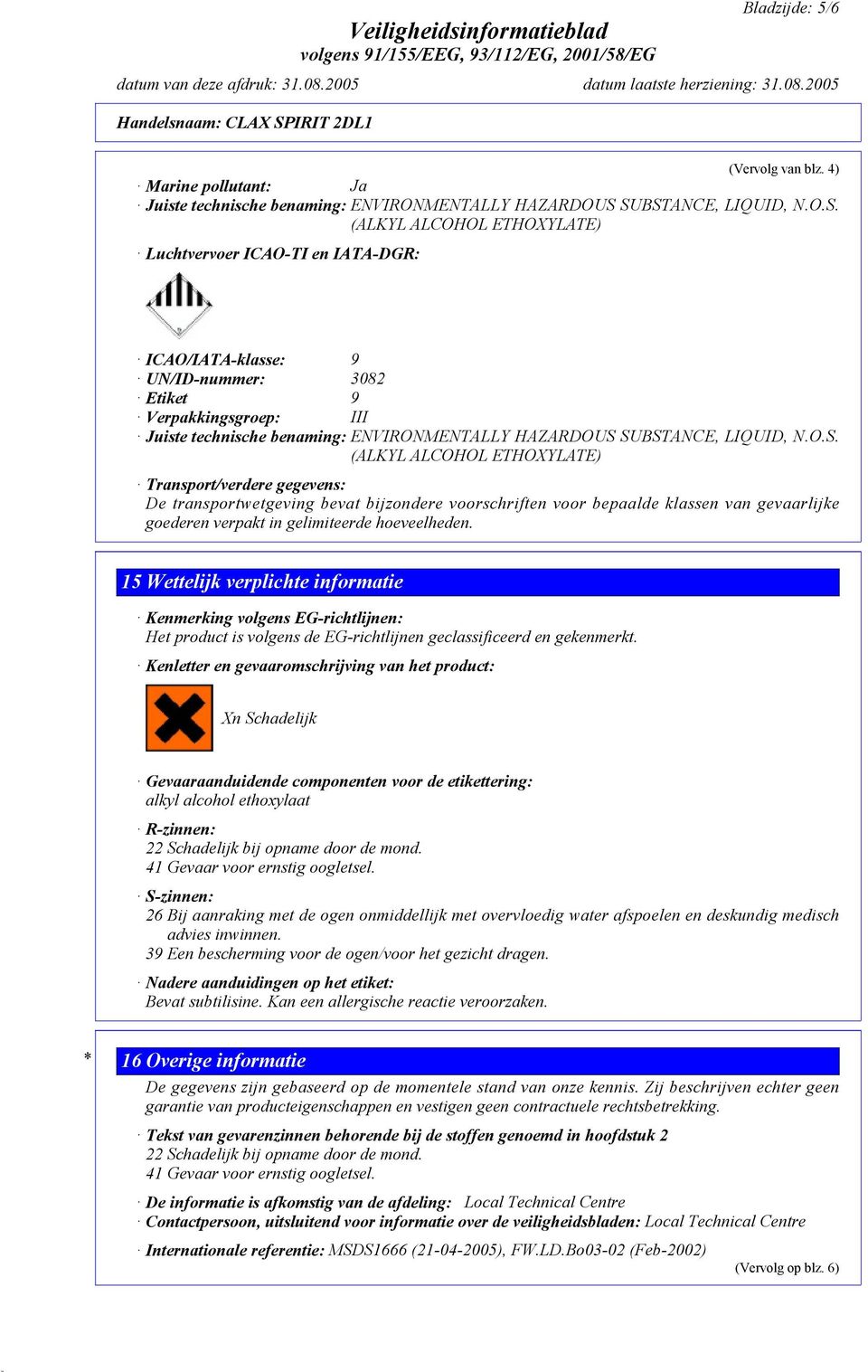 ENVIRONMENTALLY HAZARDOUS 