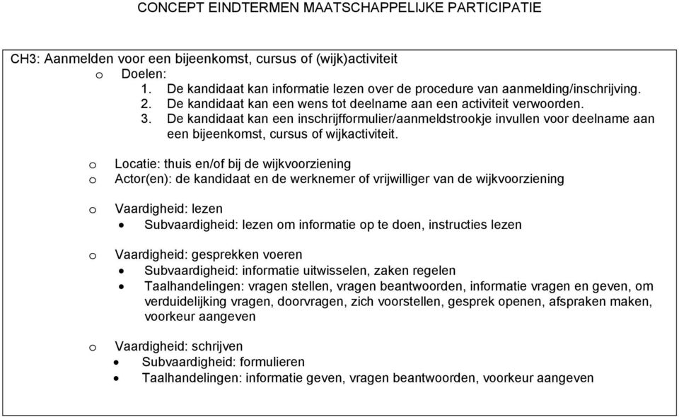 Lcatie: thuis en/f bij de wijkvrziening Actr(en): de kandidaat en de werknemer f vrijwilliger van de wijkvrziening Subvaardigheid: lezen m infrmatie p te den, instructies lezen Vaardigheid: