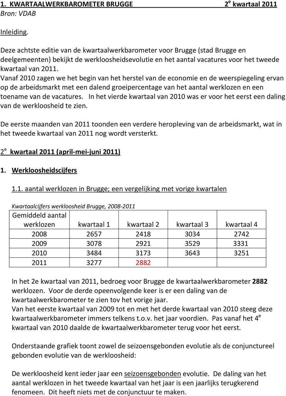 Vanaf 2010 zagen we het begin van het herstel van de economie en de weerspiegeling ervan op de arbeidsmarkt met een dalend groeipercentage van het aantal werklozen en een toename van de vacatures.