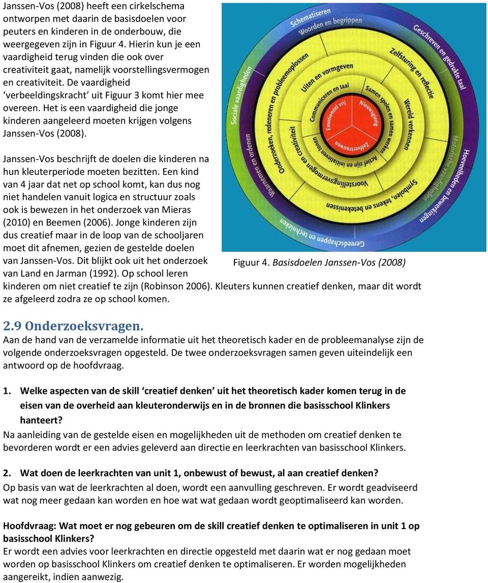 Het is een vaardigheid die jonge kinderen aangeleerd moeten krijgen volgens Janssen-Vos (2008). Janssen-Vos beschrijft de doelen die kinderen na hun kleuterperiode moeten bezitten.