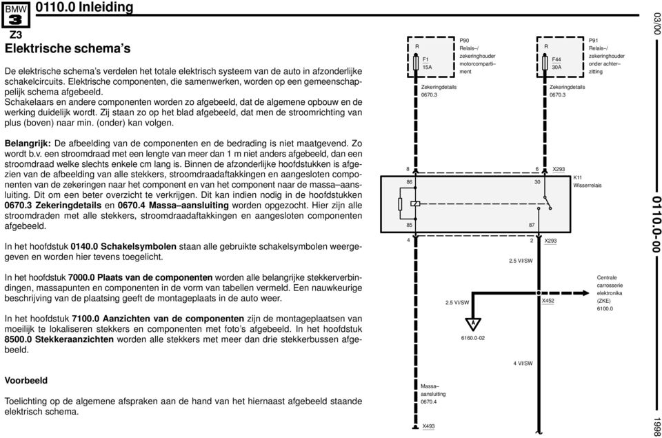 Zij staan zo op het blad afgebeeld, dat men de stroomrichting van plus (boven) naar min. (onder) kan volgen. Belangrijk: De afbeelding van de componenten en de bedrading is niet maatgevend.