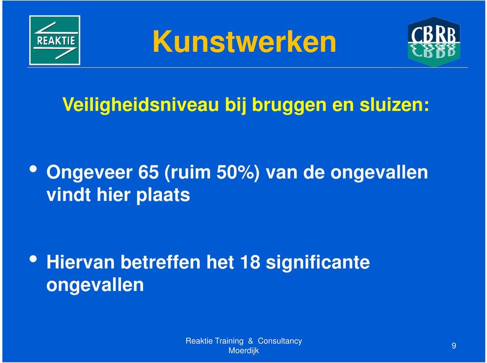 50%) van de ongevallen vindt hier plaats