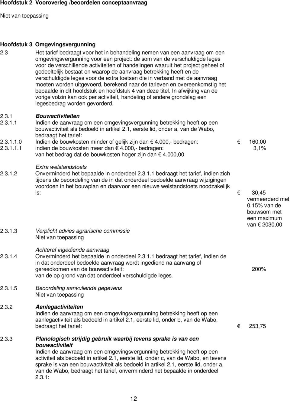 waaruit het project geheel of gedeeltelijk bestaat en waarop de aanvraag betrekking heeft en de verschuldigde leges voor de extra toetsen die in verband met de aanvraag moeten worden uitgevoerd,