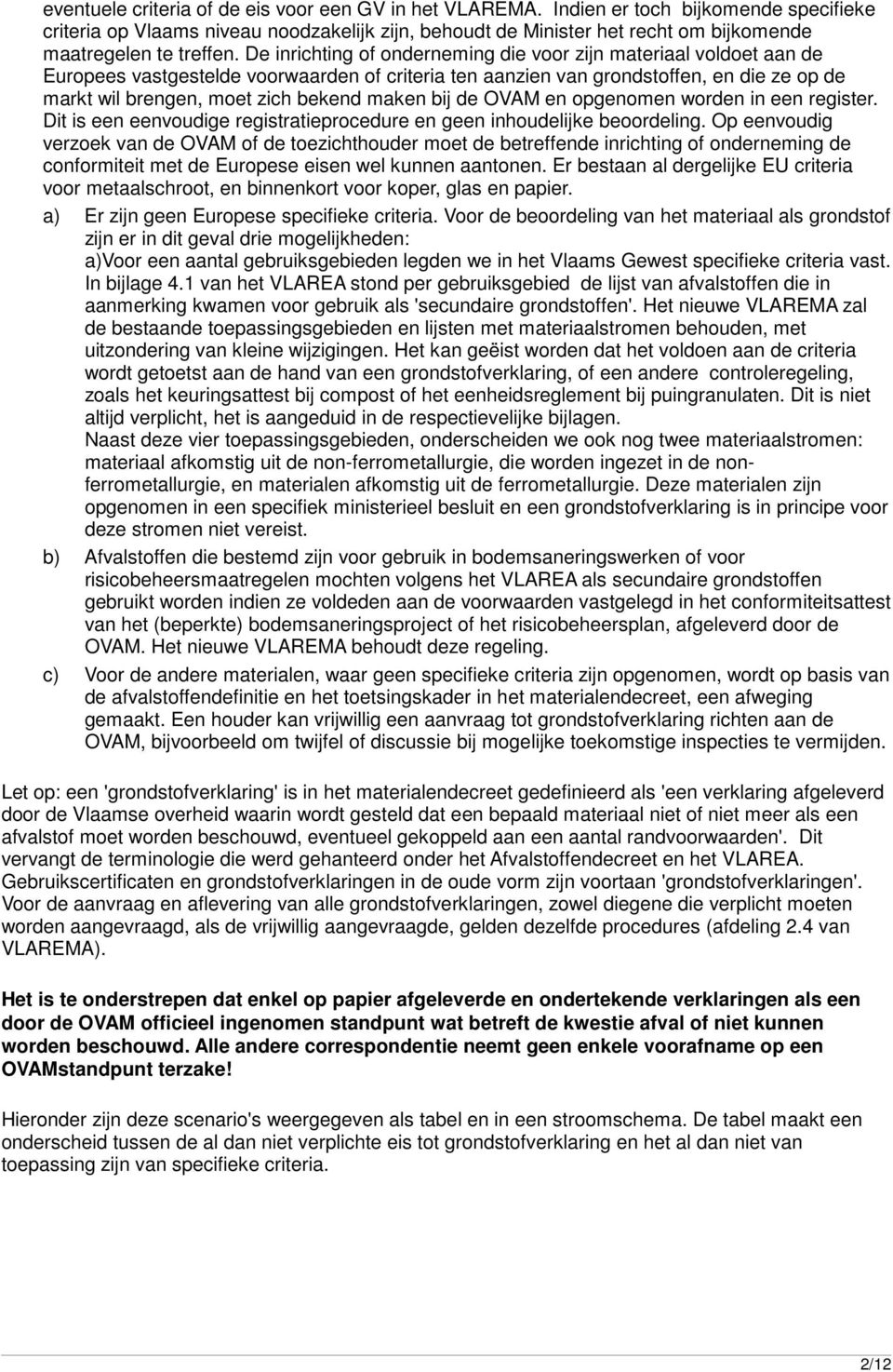 De inrichting of onderneming die voor zijn materiaal voldoet aan de Europees vastgestelde voorwaarden of criteria ten aanzien van grondstoffen, en die ze op de markt wil brengen, moet zich bekend