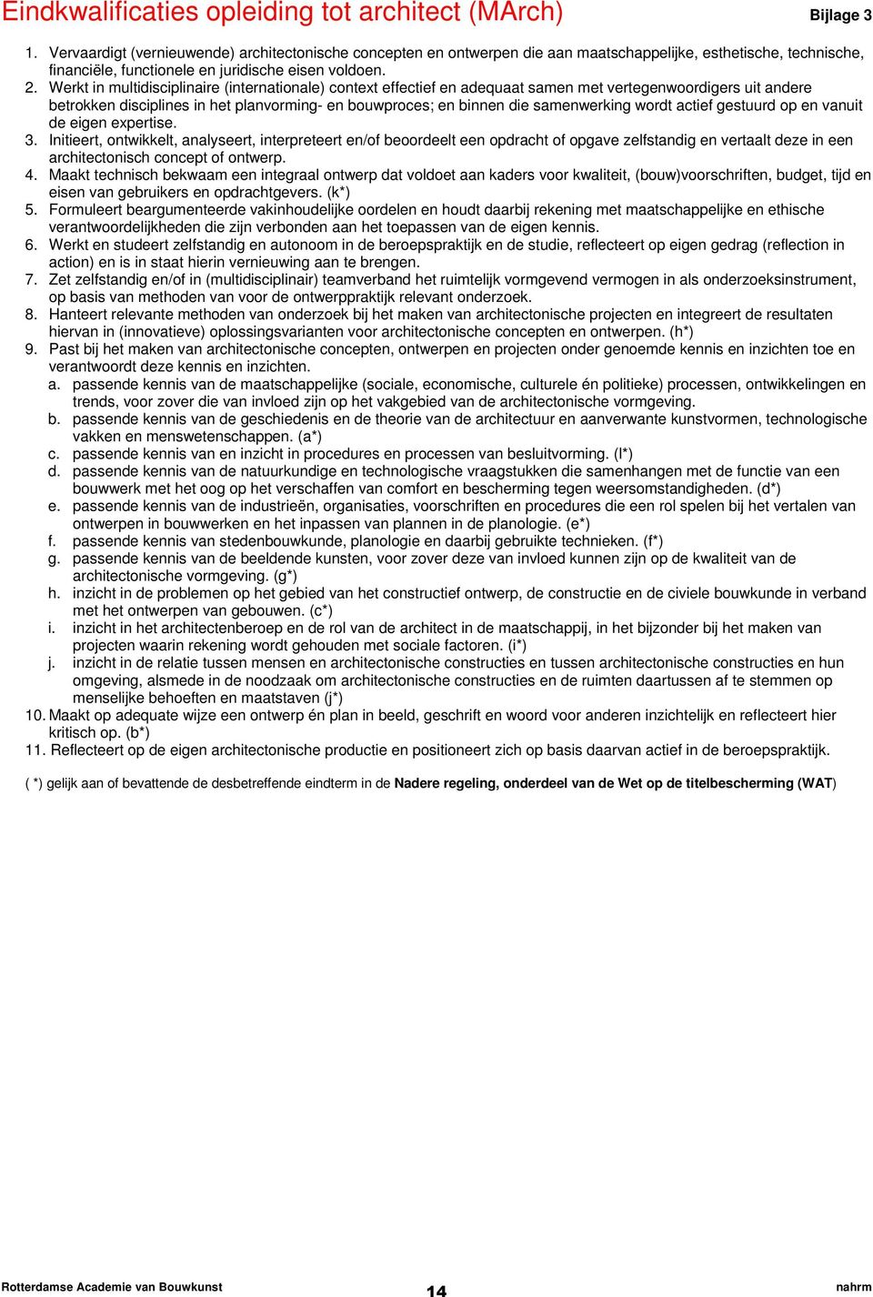 Werkt in multidisciplinaire (internationale) context effectief en adequaat samen met vertegenwoordigers uit andere betrokken disciplines in het planvorming- en bouwproces; en binnen die samenwerking