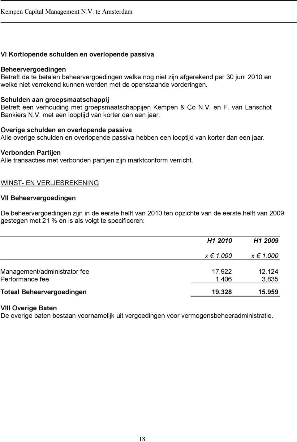 Overige schulden en overlopende passiva Alle overige schulden en overlopende passiva hebben een looptijd van korter dan een jaar.