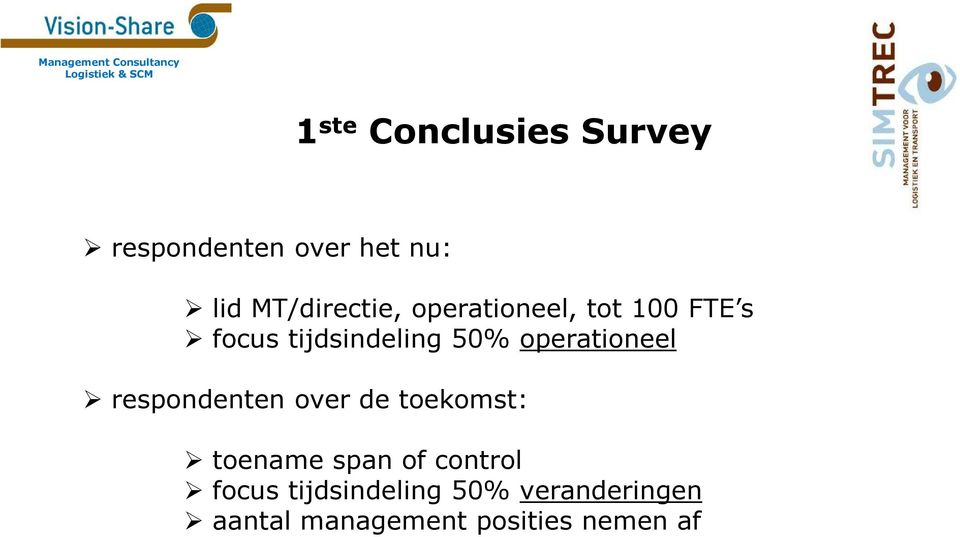 operationeel respondenten over de toekomst: toename span of