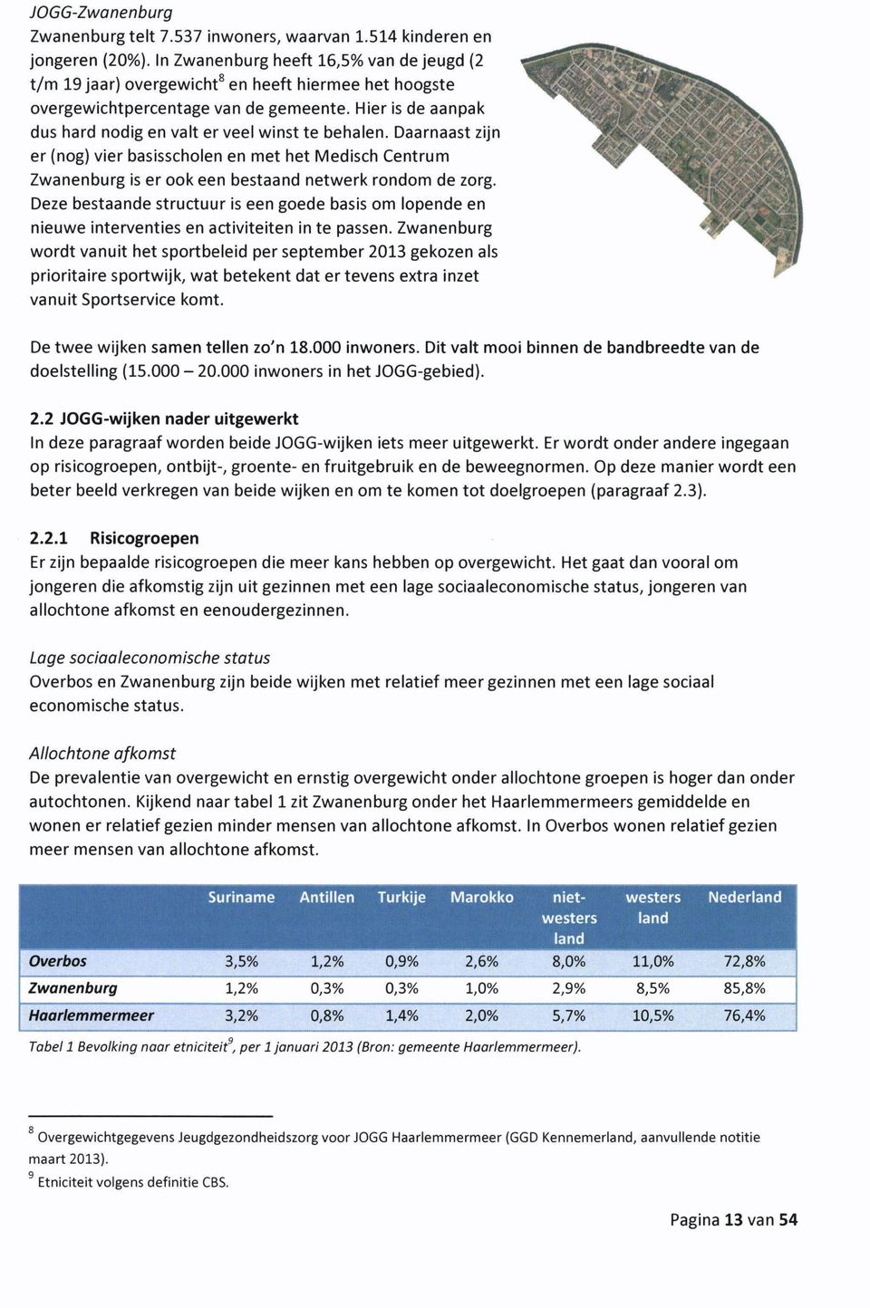 Hier is de aanpak dus hard nodig en valt er veel winst te behalen. Daarnaast zijn er (nog) vier basisscholen en met het Medisch Centrum Zwanenburg is er ook een bestaand netwerk rondom de zorg.