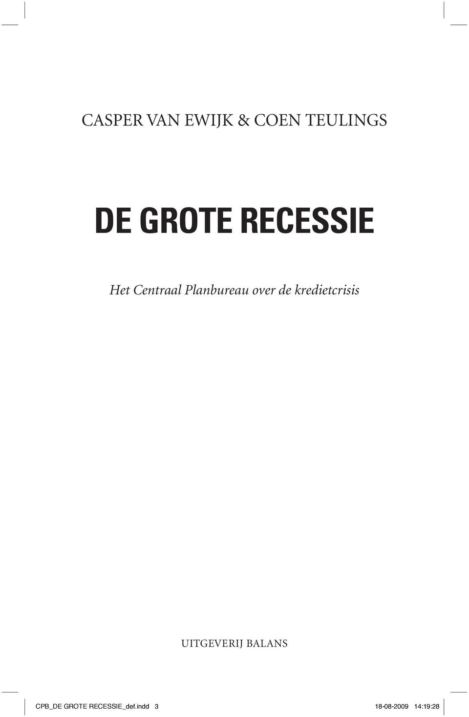 kredietcrisis Uitgeverij Balans CPB_DE