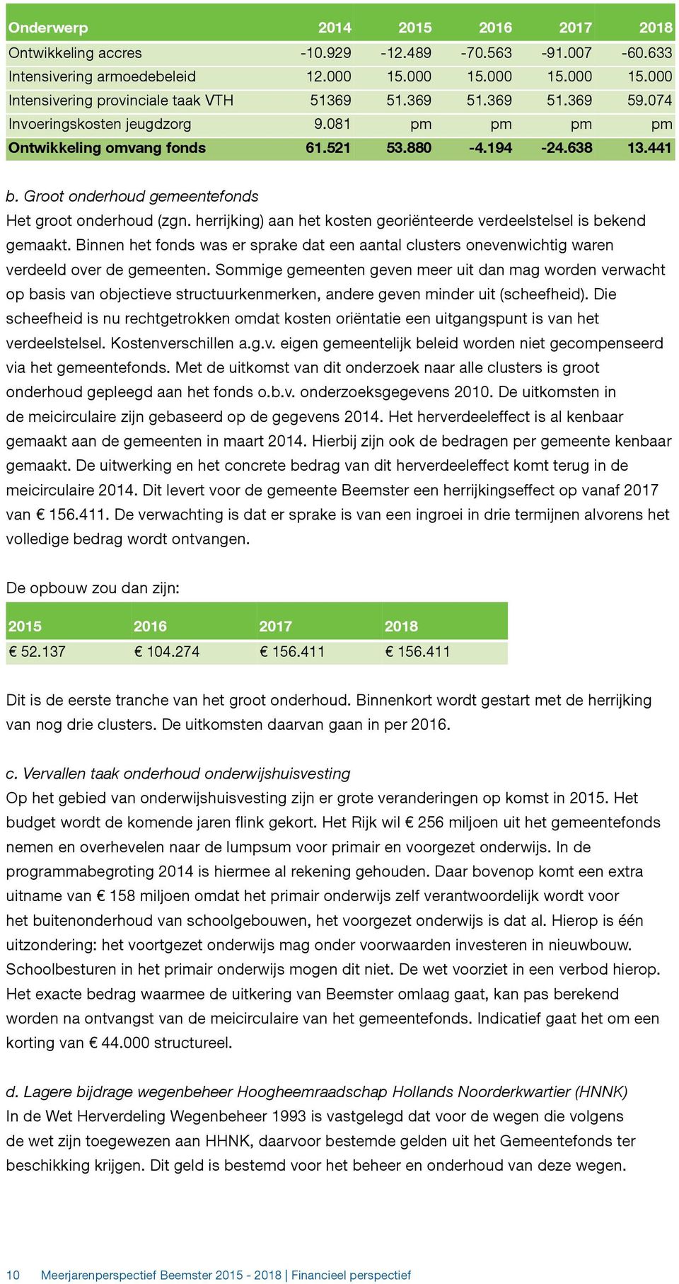 herrijking) aan het kosten georiënteerde verdeelstelsel is bekend gemaakt. Binnen het fonds was er sprake dat een aantal clusters onevenwichtig waren verdeeld over de gemeenten.