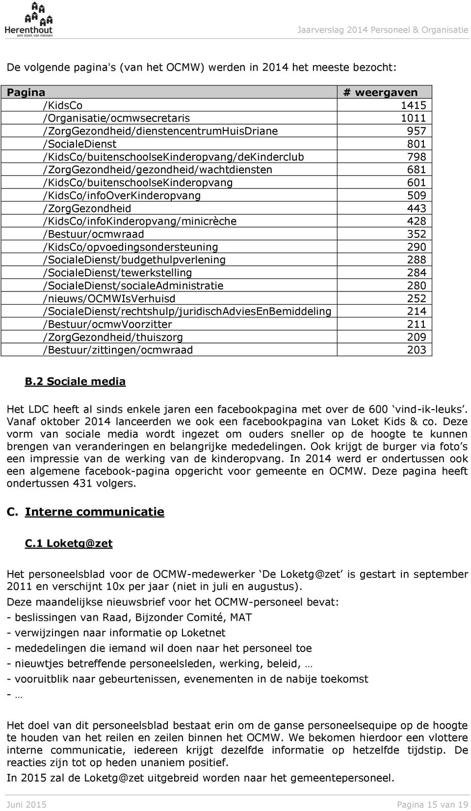 /KidsCo/infoKinderopvang/minicrèche 428 /Bestuur/ocmwraad 352 /KidsCo/opvoedingsondersteuning 290 /SocialeDienst/budgethulpverlening 288 /SocialeDienst/tewerkstelling 284