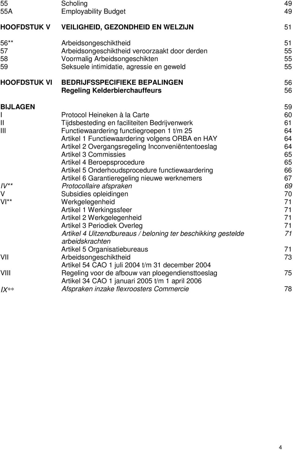 Tijdsbesteding en faciliteiten Bedrijvenwerk 61 III Functiewaardering functiegroepen 1 t/m 25 64 Artikel 1 Functiewaardering volgens ORBA en HAY 64 Artikel 2 Overgangsregeling Inconveniëntentoeslag