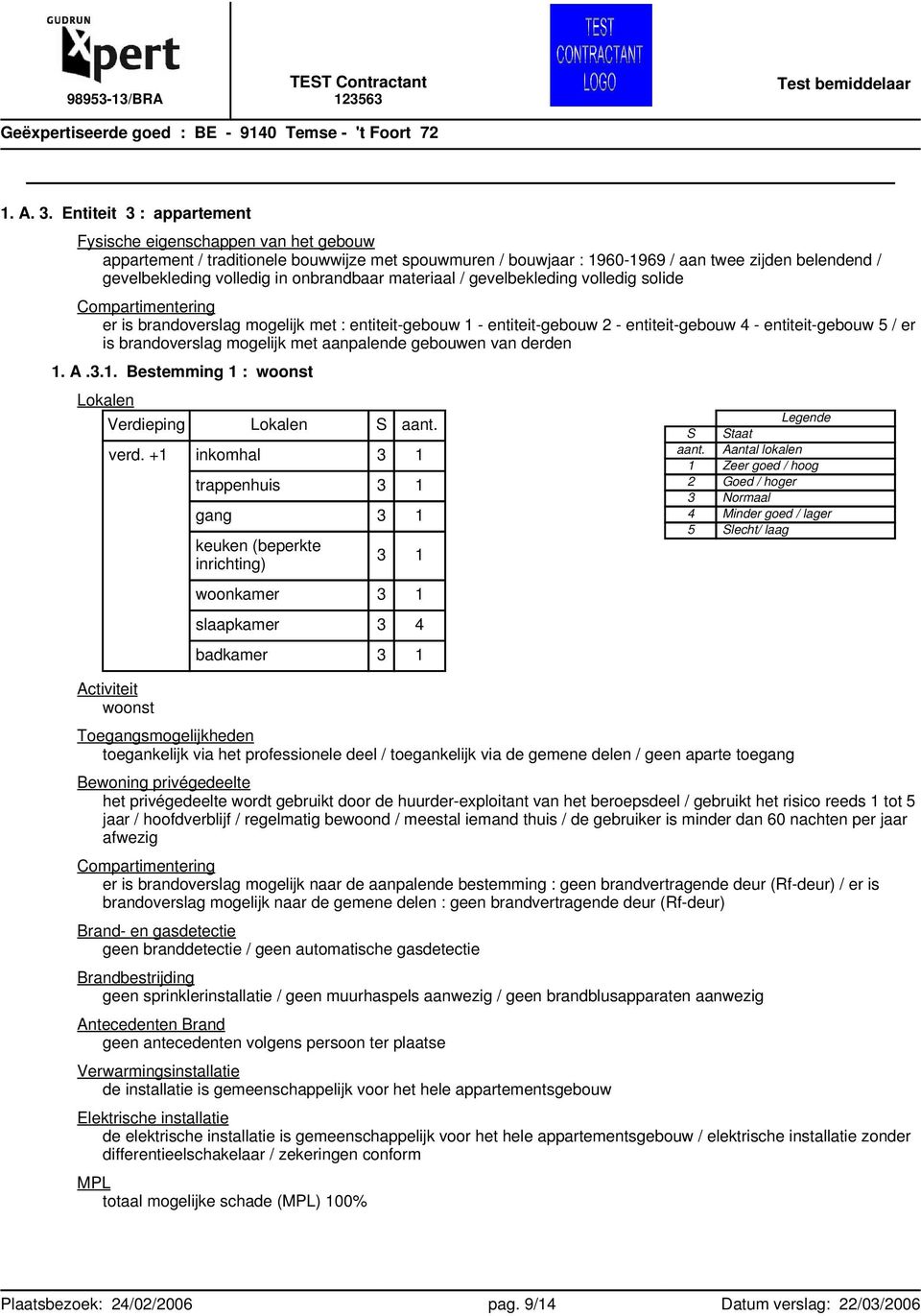 onbrandbaar materiaal / gevelbekleding volledig solide er is brandoverslag mogelijk met : entiteit-gebouw 1 - entiteit-gebouw 2 - entiteit-gebouw 4 - entiteit-gebouw 5 / er is brandoverslag mogelijk