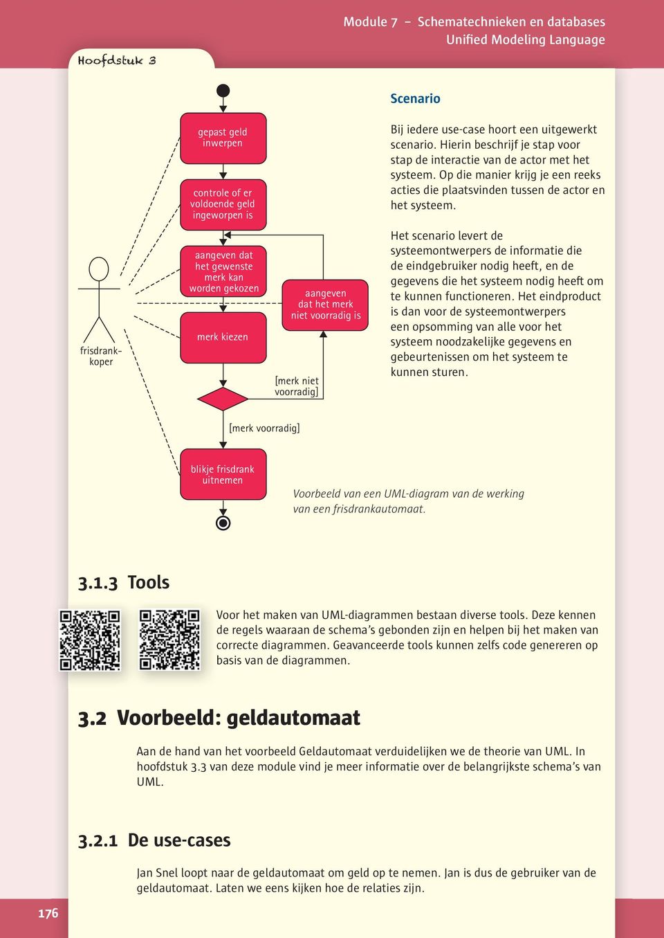 frisdrankkoper aangeven dat het gewenste merk kan worden gekozen merk kiezen aangeven dat het merk niet voorradig is [merk niet voorradig] Het scenario levert de systeemontwerpers de informatie die