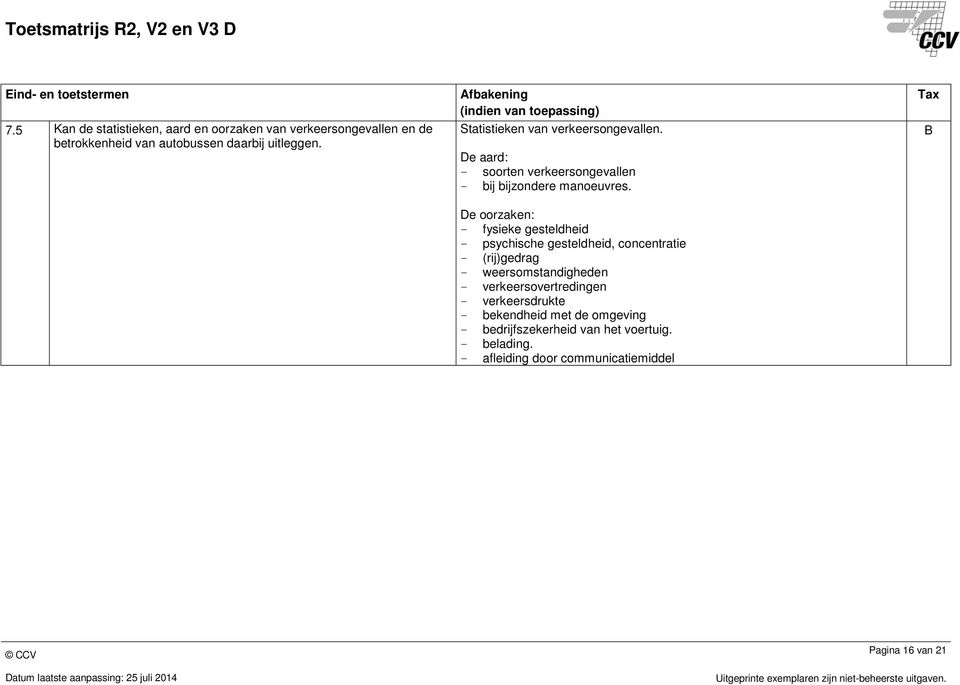 De oorzaken: - fysieke gesteldheid - psychische gesteldheid, concentratie - (rij)gedrag - weersomstandigheden -