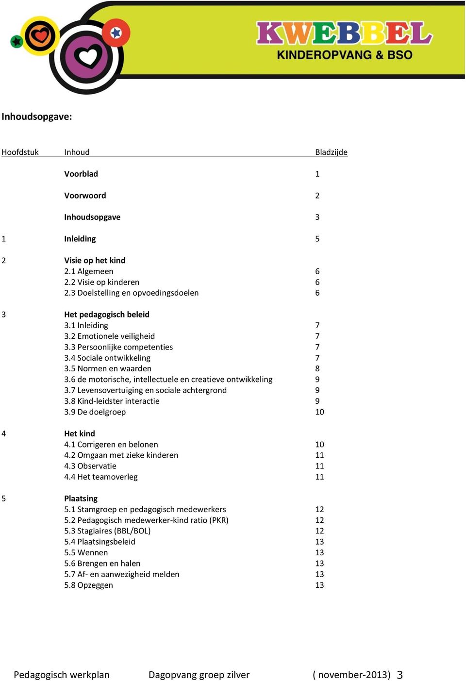 6 de motorische, intellectuele en creatieve ontwikkeling 9 3.7 Levensovertuiging en sociale achtergrond 9 3.8 Kind-leidster interactie 9 3.9 De doelgroep 10 4 Het kind 4.1 Corrigeren en belonen 10 4.