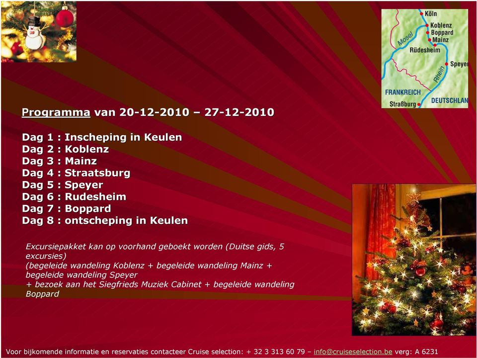 Excursiepakket kan op voorhand geboekt worden (Duitse gids, 5 excursies) (begeleide wandeling Koblenz +