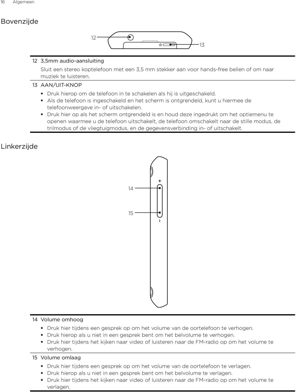 Als de telefoon is ingeschakeld en het scherm is ontgrendeld, kunt u hiermee de telefoonweergave in- of uitschakelen.