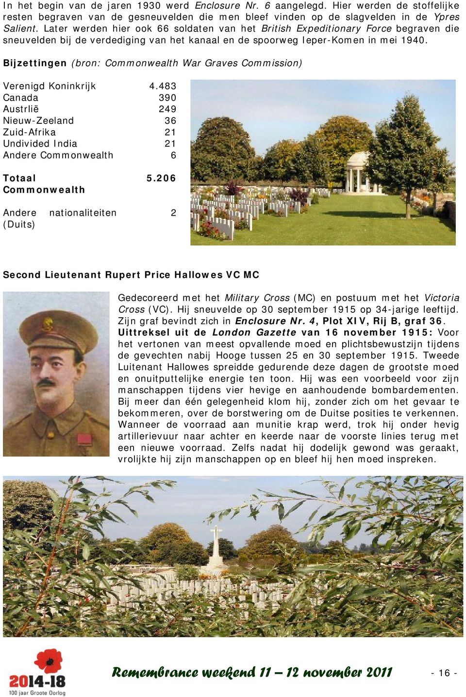 Bijzettingen (bron: Commonwealth War Graves Commission) Verenigd Koninkrijk 4.