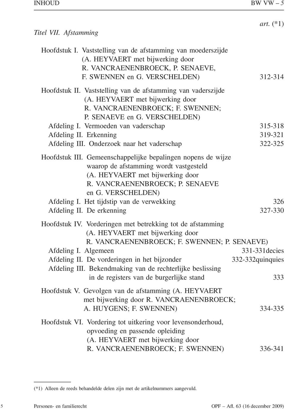 Vermoeden van vaderschap 315-318 Afdeling II. Erkenning 319-321 Afdeling III. Onderzoek naar het vaderschap 322-325 Hoofdstuk III.