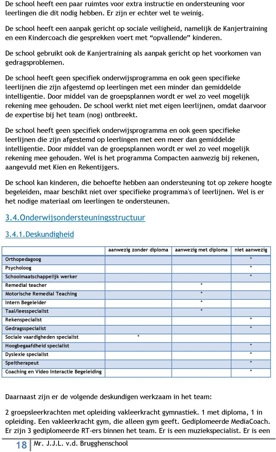 De school gebruikt ook de Kanjertraining als aanpak gericht op het voorkomen van gedragsproblemen.