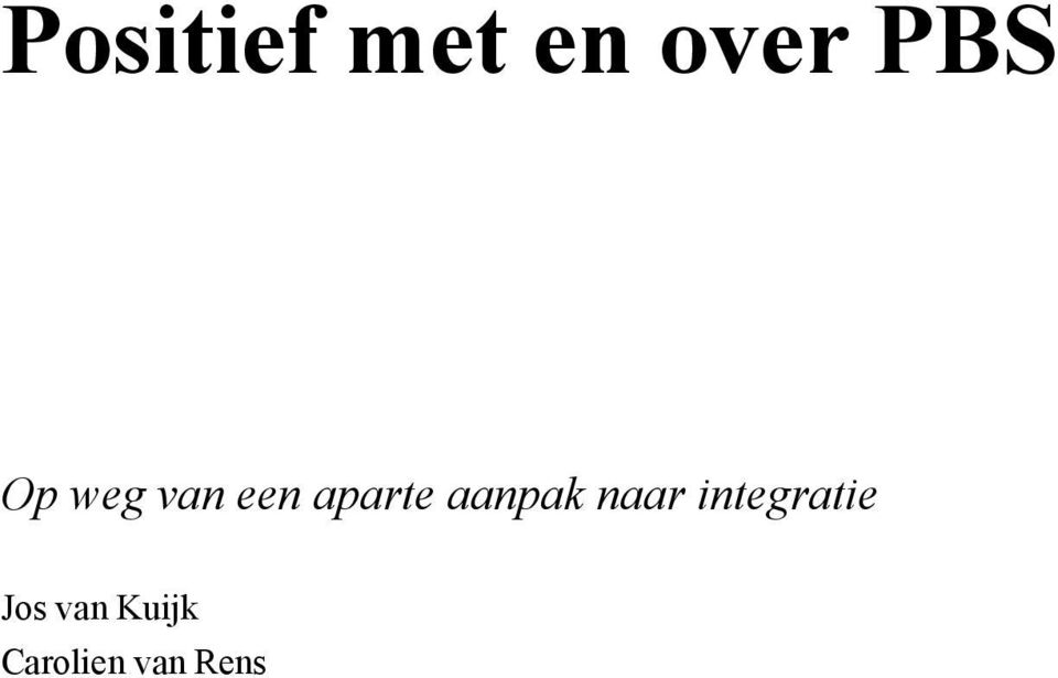 aanpak naar integratie