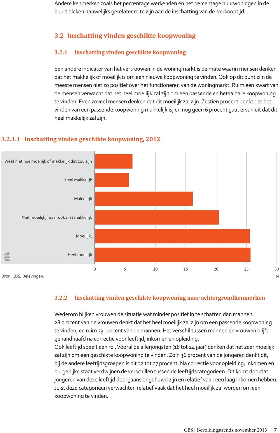 moeilijk is om een nieuwe koopwoning te vinden. Ook op dit punt zijn de meeste mensen niet zo positief over het functioneren van de woningmarkt.