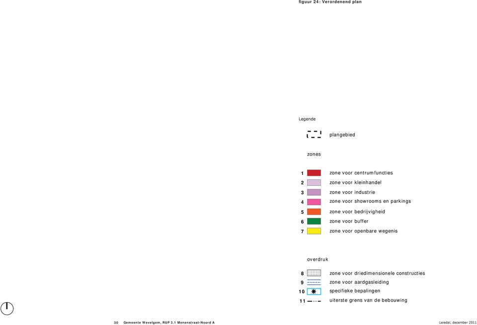 voor openbare wegenis overdruk 8 zone voor driedimensionele constructies 9 zone voor aardgasleiding 10