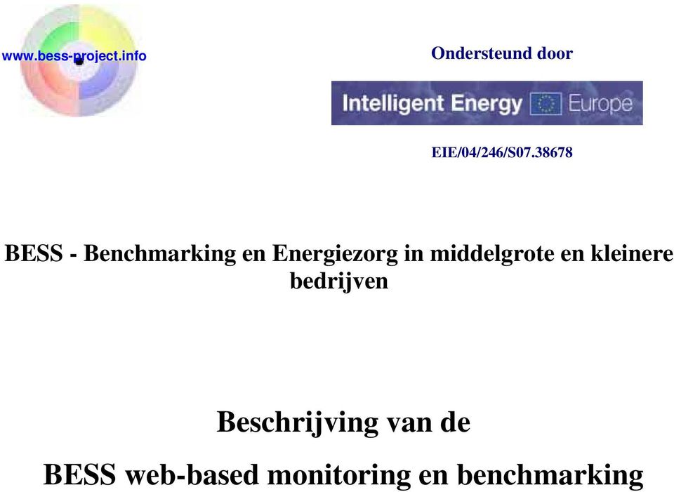 38678 BESS - Benchmarking en Energiezorg in