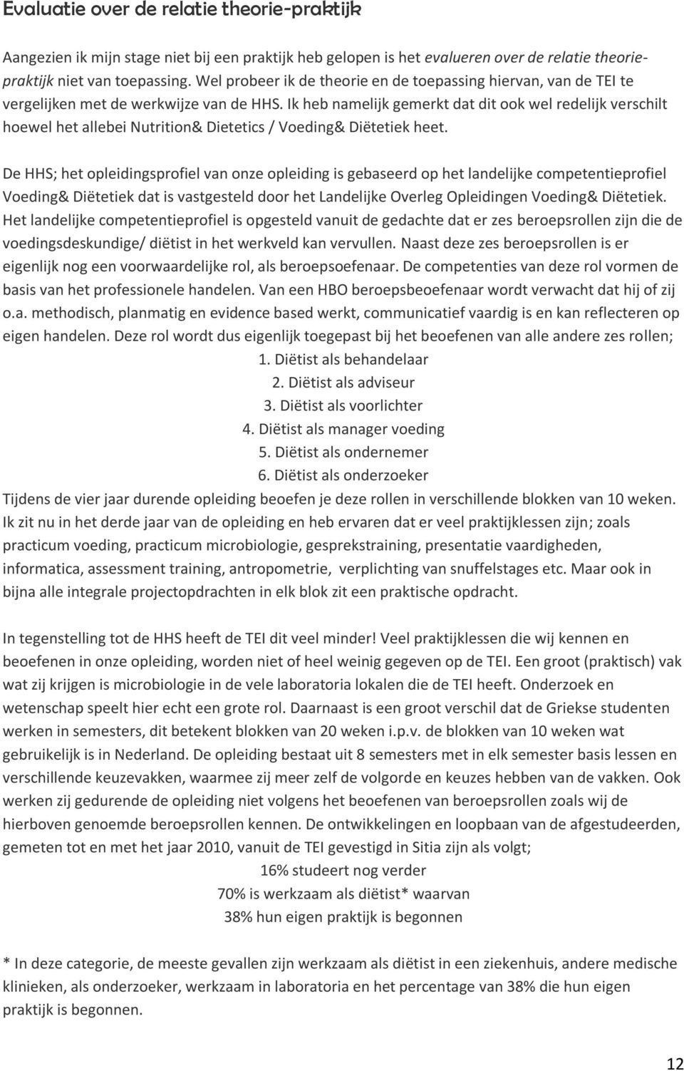 Ik heb namelijk gemerkt dat dit ook wel redelijk verschilt hoewel het allebei Nutrition& Dietetics / Voeding& Diëtetiek heet.