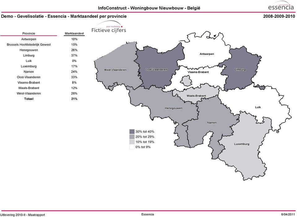 2 Limburg 3 Luik 0% Luxemburg 1 Namen 2 Oost-Vlaanderen 33%