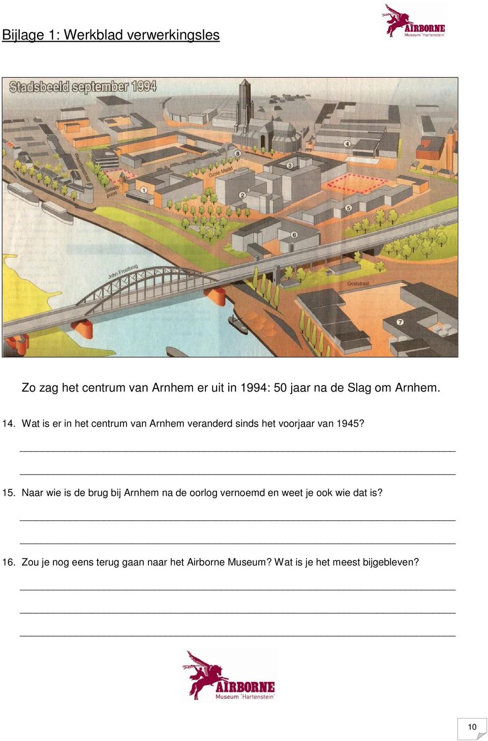 Wat is er in het centrum van Arnhem veranderd sinds het voorjaar van 1945? 15.