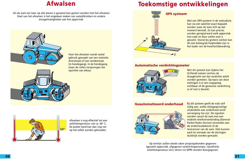 x GPS systeem Met een GPS-systeem in de walscabine kan via een satelliet exact bepaald worden waar de wals zich op dat moment bevindt.