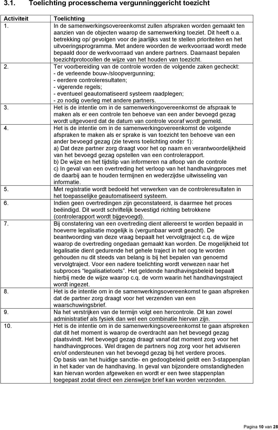 Met andere woorden de werkvoorraad wordt mede bepaald door de werkvoorraad van andere partners. Daarnaast bepalen toezichtprotocollen de wijze van het houden van toezicht. 2.