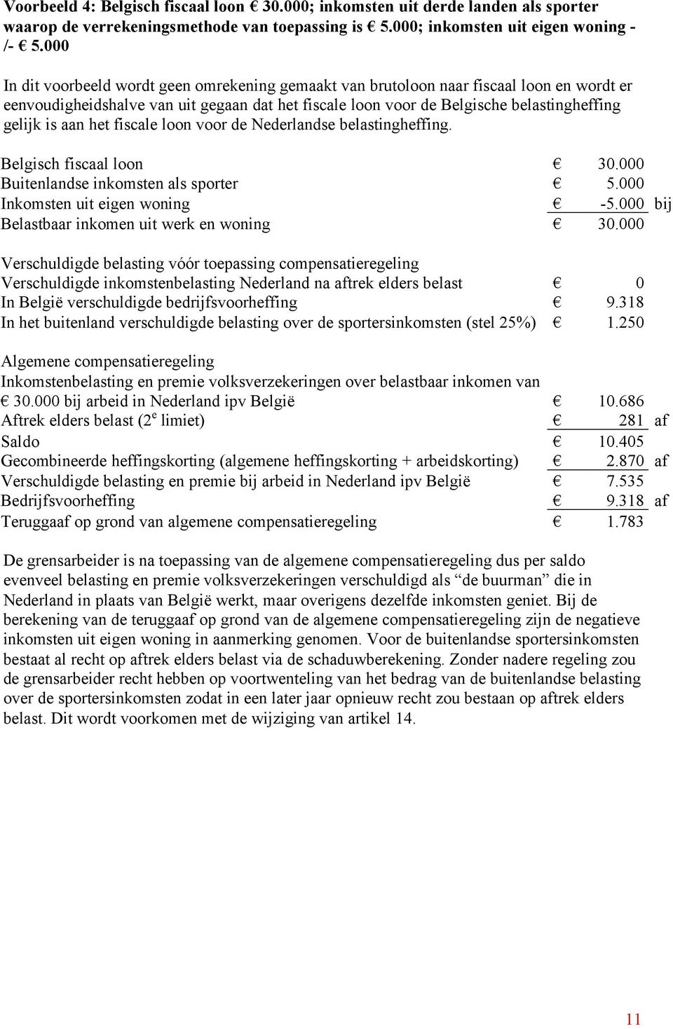 het fiscale loon voor de Nederlandse belastingheffing. Belgisch fiscaal loon 30.000 Buitenlandse inkomsten als sporter 5.000 Inkomsten uit eigen woning -5.