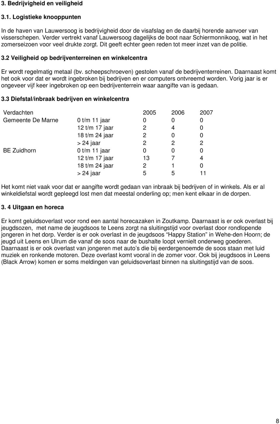 2 Veiligheid op bedrijventerreinen en winkelcentra Er wordt regelmatig metaal (bv. scheepschroeven) gestolen vanaf de bedrijventerreinen.