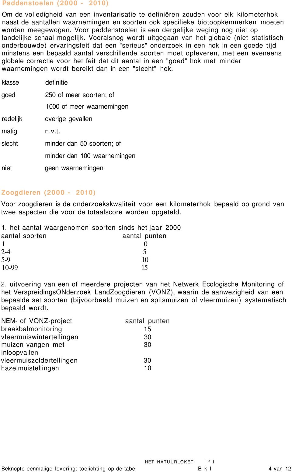 Vooralsnog wordt uitgegaan van het globale ( statistisch onderbouwde) ervaringsfeit dat een "serieus" onderzoek in een hok in een e tijd minstens een bepaald aantal verschillende soorten moet