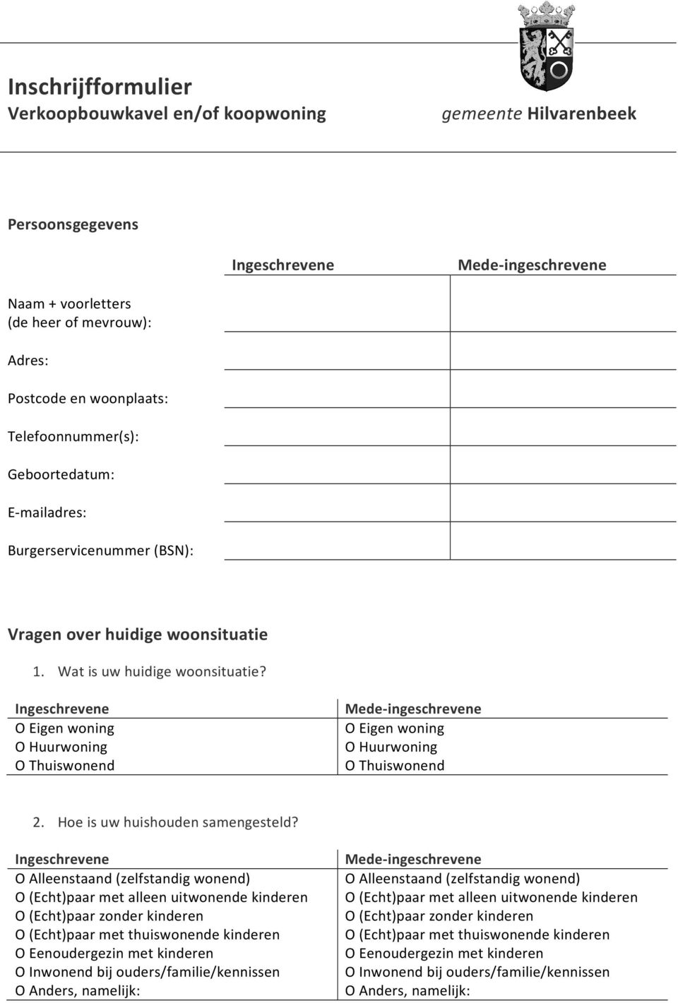 Hoe is uw huishouden samengesteld?